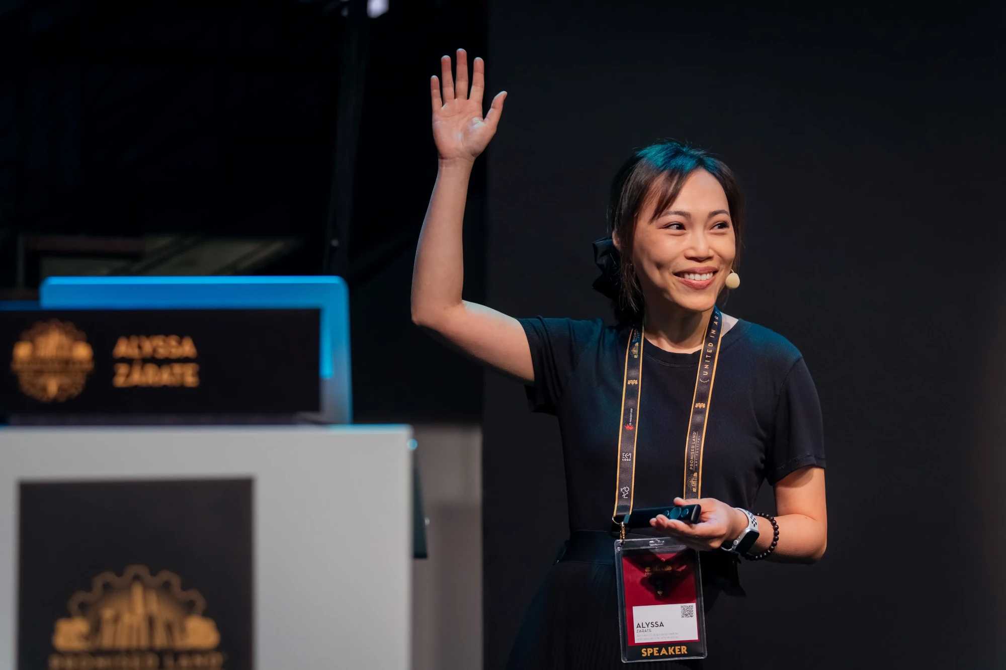 Alyssa ZÃ¡rate presenting creative operations strategies at Promised Land Festival