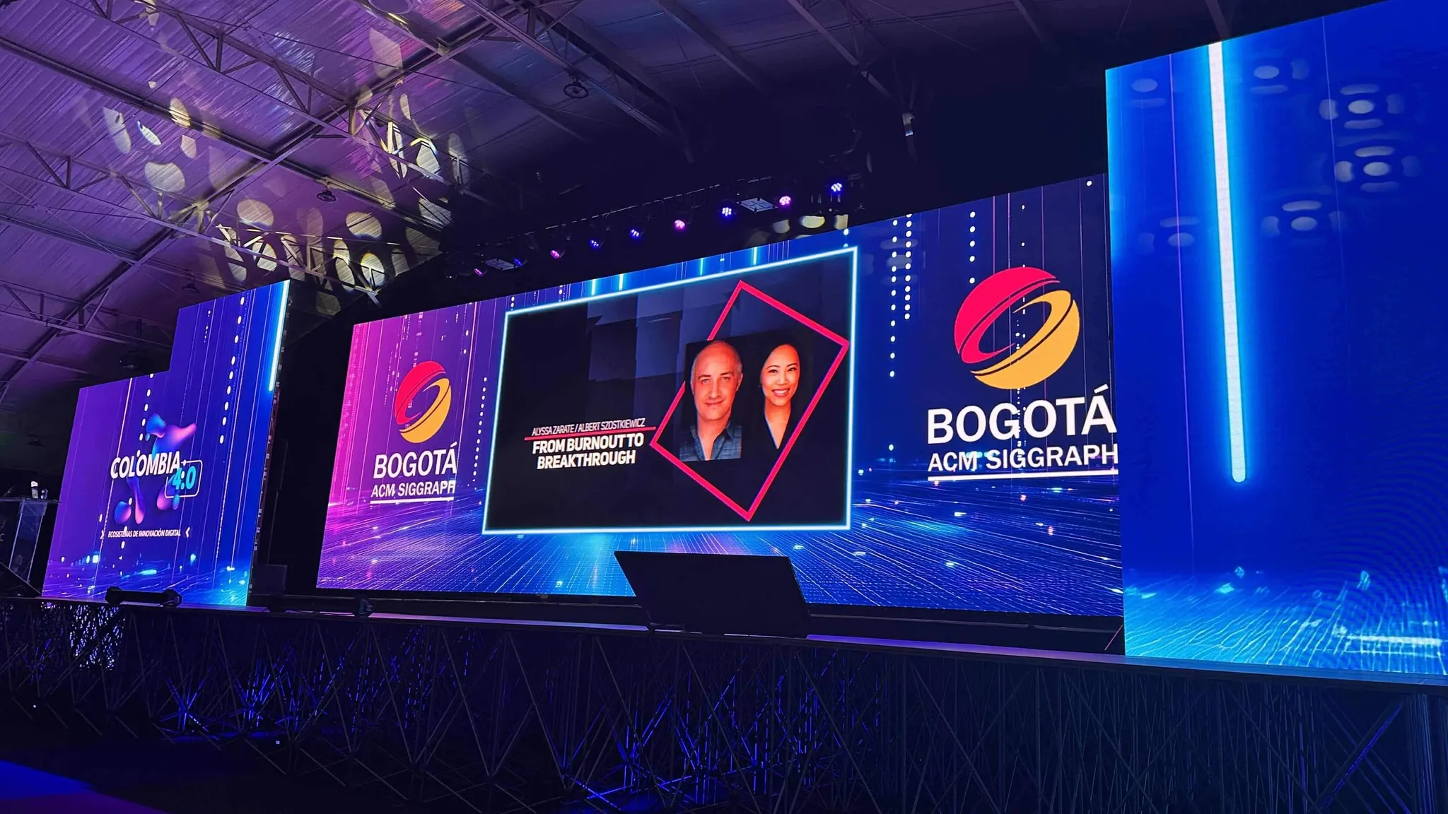 VFX professionals attending SIGGRAPH SPARK FX workshop session in BogotÃ¡, Colombia